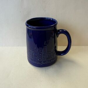 Vintage Smithsonian Institute Cobalt Blue Bennington Pottery Coffee Mug Vermont